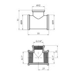 Тройник перехідний посилений LexLine 1х3/4х1 ВВВ нікельований НК0220-Вн, фото , зображення 2 | SNABZHENIE.com.ua