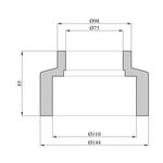 Редукционная муфта PPR Rozma 110х75 мм, фото , изображение 2 | SNABZHENIE.com.ua
