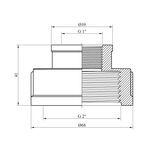 Муфта переходная LexLine 2х1 ВВ латунная УК0321-В усиленная, фото , изображение 2 | SNABZHENIE.com.ua