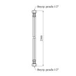 Шланг газовый 1/2" ВВ 250 см с металлическими гайками ПВХ черный, фото , изображение 2 | SNABZHENIE.com.ua
