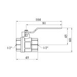 Кран шаровий Karro Standart 1/2 ВВ PN30 ручка, никельований, фото , зображення 2 | SNABZHENIE.com.ua