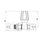 Кран вентильний радіаторний з системою антипротечка STA 1/2 ВН прямий, нікельований, фото , зображення 2 | SNABZHENIE.com.ua