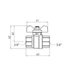 Кран шаровой STA LB 3/4 ВВ PN40, никелированный, зеленая бабочка, фото , изображение 2 | SNABZHENIE.com.ua