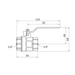 Кран шаровой Karro Standart+ 3/4 ВВ PN40 никелированный, фото , изображение 2 | SNABZHENIE.com.ua