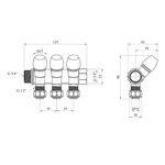 Коллектор Karro Super 3 выхода 3/4" x 16 ВН никелированный KR-17021, фото , изображение 2 | SNABZHENIE.com.ua