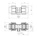 Тройник ПЕ Rozma 50х1/2х50 РВ, фото , зображення 2 | SNABZHENIE.com.ua