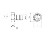 Штуцер Karro 1/2 РВ, D=14 мм нікельований KR-820, фото , зображення 2 | SNABZHENIE.com.ua
