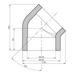 Колено PPR 45° Rozma 110 мм, фото , изображение 2 | SNABZHENIE.com.ua
