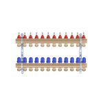 Коллектор STA 12 выходов 1х3/4" с евроконусами, латунный, фото , изображение 3 | SNABZHENIE.com.ua