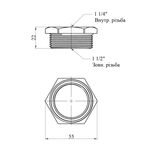 Футорка Karro 1 1/2х1 1/4 НВ никелированная KR-3115, фото , изображение 2 | SNABZHENIE.com.ua