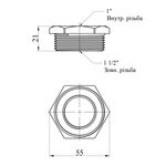 Футорка Karro 1 1/2" х1 НВ никелированная KR-3115, фото , изображение 2 | SNABZHENIE.com.ua