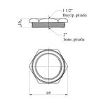 Футорка Karro 2х1 1/2 НВ никелированная KR-3115, фото , изображение 2 | SNABZHENIE.com.ua