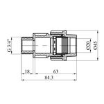 Муфта ПЕ STR 20х3/4 РН, фото , зображення 2 | SNABZHENIE.com.ua