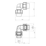 Колено ПЭ 63 мм для труб, угол 90 градусов, фото , изображение 2 | SNABZHENIE.com.ua