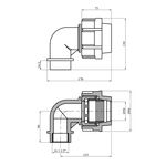 Колено ПЕ STR 50х1 1/2 РВ, фото , зображення 2 | SNABZHENIE.com.ua
