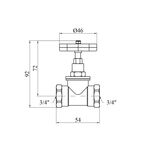 Вентиль запорний LexLine 3/4 ВВ PN16 латунний УК1112-ПА, фото , зображення 2 | SNABZHENIE.com.ua