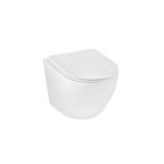 Унітаз підвісний Kroner Harz WHI493736 RIMLESS безободковий з сидінням Slim Duroplast / Soft-close / Quick release (KH493736WHIR), фото  | SNABZHENIE.com.ua