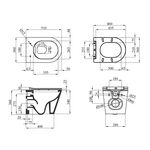 Унітаз підвісний Kroner Armada WHI513636 RIMLESS безободковий з сидінням Slim Duroplast / Soft-close / Quick release (KA513636WHIR), фото , зображення 2 | SNABZHENIE.com.ua