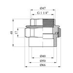 Американка PPR Baux 40х1 1/4 РВ, фото , зображення 2 | SNABZHENIE.com.ua