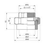 Американка PPR Baux 50х1 1/2 РВ, фото , зображення 2 | SNABZHENIE.com.ua
