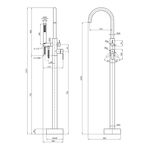 Напольный смеситель для ванны Kroner KRP Edelstahl Klassisch, фото , изображение 2 | SNABZHENIE.com.ua
