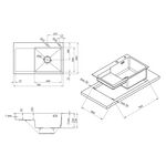 Кухонна мийка Kroner KRP Gebürstet - 7848RHM (3.0/1.0 мм), фото , зображення 2 | SNABZHENIE.com.ua