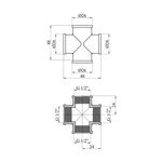 Крестовина LexLine 1/2" ВВВВ никелированная НК4601-Вн, фото , изображение 2 | SNABZHENIE.com.ua
