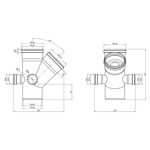 Крестовина двухплоскостная для внутренней канализации Rozma 110х110/45°+50/90°, фото , зображення 2 | SNABZHENIE.com.ua