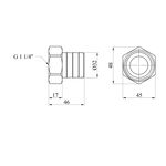 Штуцер LexLine 1 1/4 РВ, D=32 мм, латунный, УК0005-2, фото , изображение 2 | SNABZHENIE.com.ua