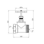 Вентиль запорний LexLine 2 ВН PN16 латунний УК1126-В, фото , зображення 2 | SNABZHENIE.com.ua