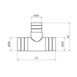 Тройник переходной LexLine D=20х16х20 мм латунный, фото , изображение 2 | SNABZHENIE.com.ua