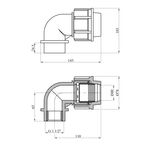 Колено ПЕ STR 40х1 1/2 РВ, фото , зображення 2 | SNABZHENIE.com.ua
