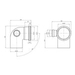 Колено двухплоскостное для внутренней канализации Baux 110х90° с отводом 50 мм, влево, фото , изображение 2 | SNABZHENIE.com.ua