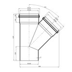 Тройник для наружной канализации Rozma 160х160/45°, фото , изображение 2 | SNABZHENIE.com.ua