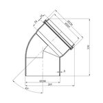 Колено для наружной канализации Rozma 200х45°, фото , изображение 2 | SNABZHENIE.com.ua