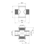 Крестовина LexLine 3/4'' ВНВН латунная УК4604-В усиленная, фото , изображение 2 | SNABZHENIE.com.ua