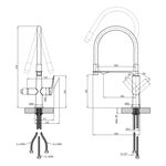 Смеситель для кухні Kroner KRP Graz - GRP03815, фото , зображення 2 | SNABZHENIE.com.ua