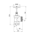 Запорный угловой вентиль LexLine 1 ВН PN16 латунный УК1117-В, фото , изображение 2 | SNABZHENIE.com.ua