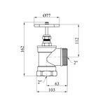 Угловой запорный вентиль LexLine 2 ВН PN16 латунный УК1127-В, фото , изображение 2 | SNABZHENIE.com.ua