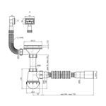 Сифон для кухонної мийки Kroner KRP - KS02 3 1/2х40/50 мм зі квадратним переливом, фото , зображення 2 | SNABZHENIE.com.ua
