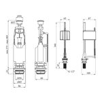 Комплект для бачка унитаза Kroner KRP - KIT6857, нижний подвод 1/2, фото , изображение 2 | SNABZHENIE.com.ua