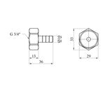 Штуцер LexLine 3/4 РВ, D=10 мм латунний УК0003-0, фото , зображення 2 | SNABZHENIE.com.ua