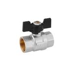 Кран шаровий WaGa 1 ВВ PN40 з бабочкою, нікельований, фото , зображення 3 | SNABZHENIE.com.ua