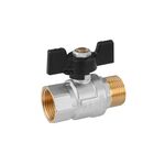 Шаровой кран WaGa 1 ВН PN40 бабочка, никель, фото , изображение 3 | SNABZHENIE.com.ua