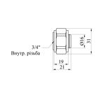 Евроконус STA 16х3/4 латунный, фото , изображение 2 | SNABZHENIE.com.ua