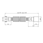 Гофротруба Agua GN46 1 1/2''х40/50 мм 460-1100 мм с гайкой, фото , изображение 2 | SNABZHENIE.com.ua