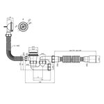Сифон для ванны Agua BS05K 1 1/2" с системой Click-Slack, 40/50 мм, фото , изображение 2 | SNABZHENIE.com.ua