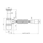 Сифон для раковини Agua TB01 1 1/2''х40/50 мм з литим випуском, фото , зображення 2 | SNABZHENIE.com.ua