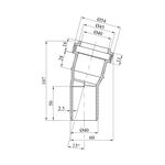 Колено для внутренней канализации Rozma 40х15°, фото , зображення 2 | SNABZHENIE.com.ua
