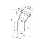 Колено для внутренней канализации Rozma 40х30°, фото , изображение 2 | SNABZHENIE.com.ua